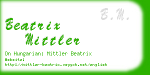 beatrix mittler business card